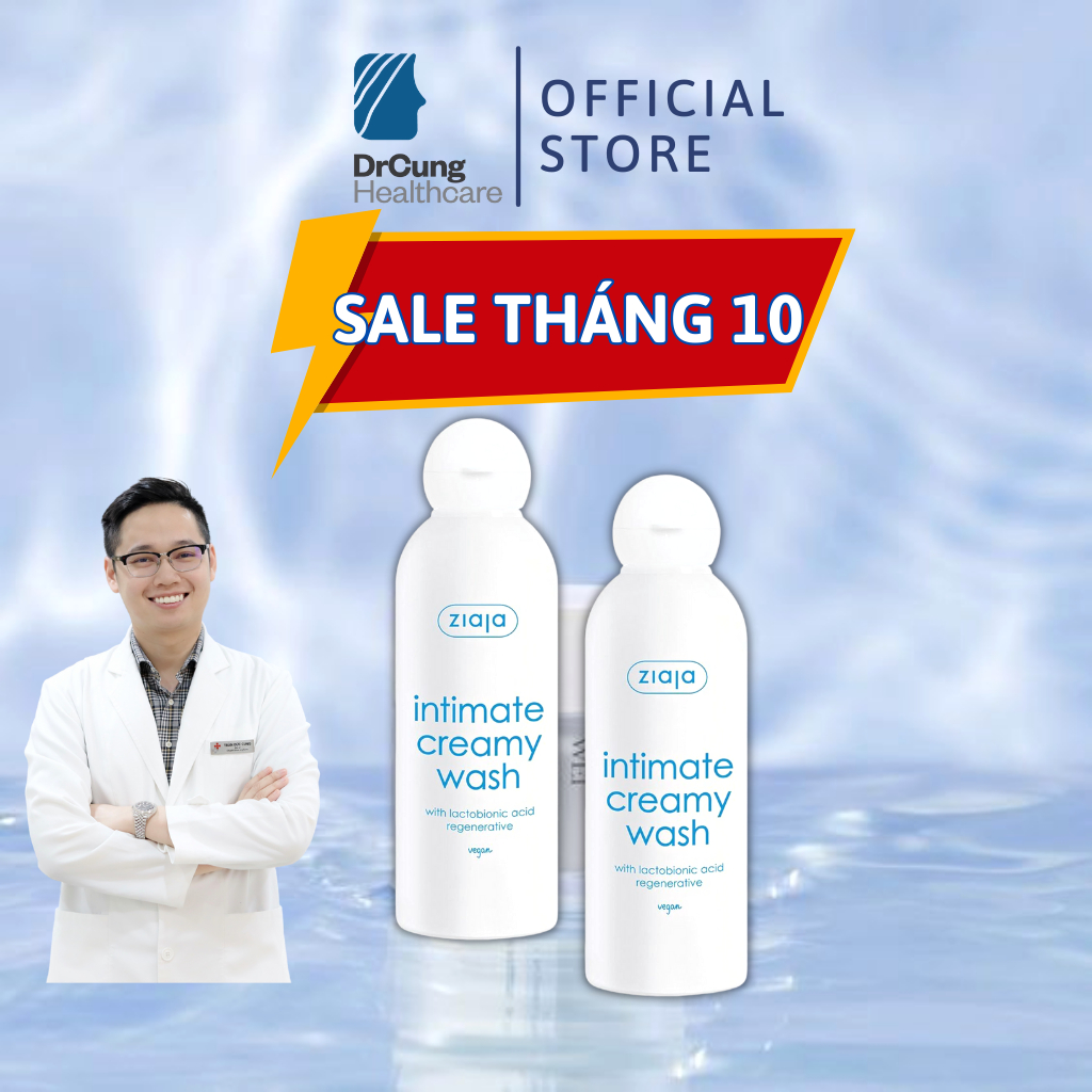 Bác Sĩ Cung Dung Dịch Vệ Sinh Phụ Nữ Ziaja Intimate with Lactobionic Acid - Đàn Hồi Da, Dưỡng Ẩm, Khử Mùi (Lọ 200ml)