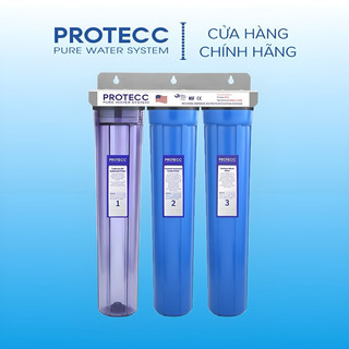 Bộ Lọc Thô Đầu Nguồn 20 Inch PROTECC PT208 -  Lọc Tổng Sinh Hoạt, Chung Cư, Lưu Lượng Lớn