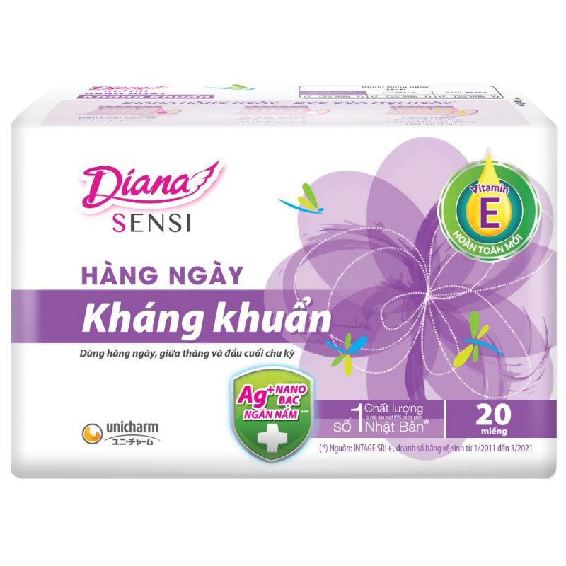 Băng vệ sinh Dianna hàng ngày kháng khuẩn 20 miếng