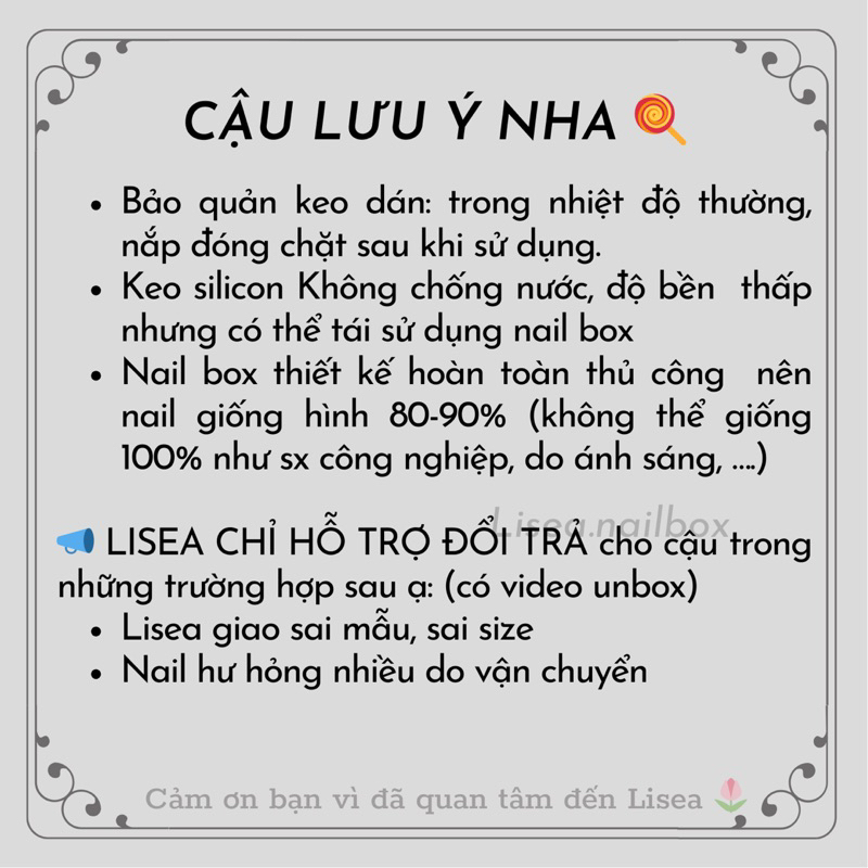 Nail box thiết kế BLACK TRÁNG GƯƠNG FORM BẦU by LISEA - Kèm keo dũa Móng tay giả Móng úp Nailbox  đáng yêu sang chảnh