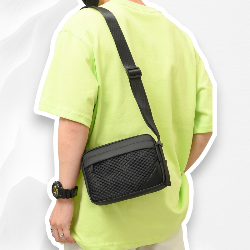 Túi Đeo Chéo Nam Oxford Trendhim Chống Nước Remind. Túi Nam Dáng Hộp Nhiều Ngăn Size 22x16x7 cm