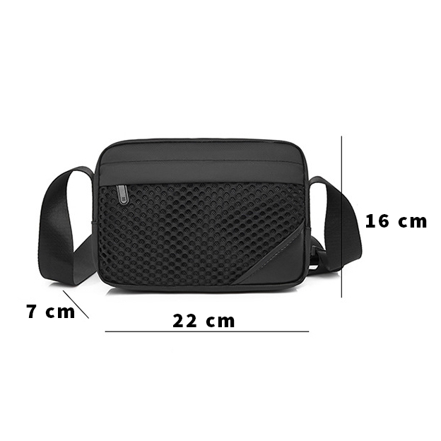 Túi Đeo Chéo Nam Oxford Trendhim Chống Nước Remind. Túi Nam Dáng Hộp Nhiều Ngăn Size 22x16x7 cm