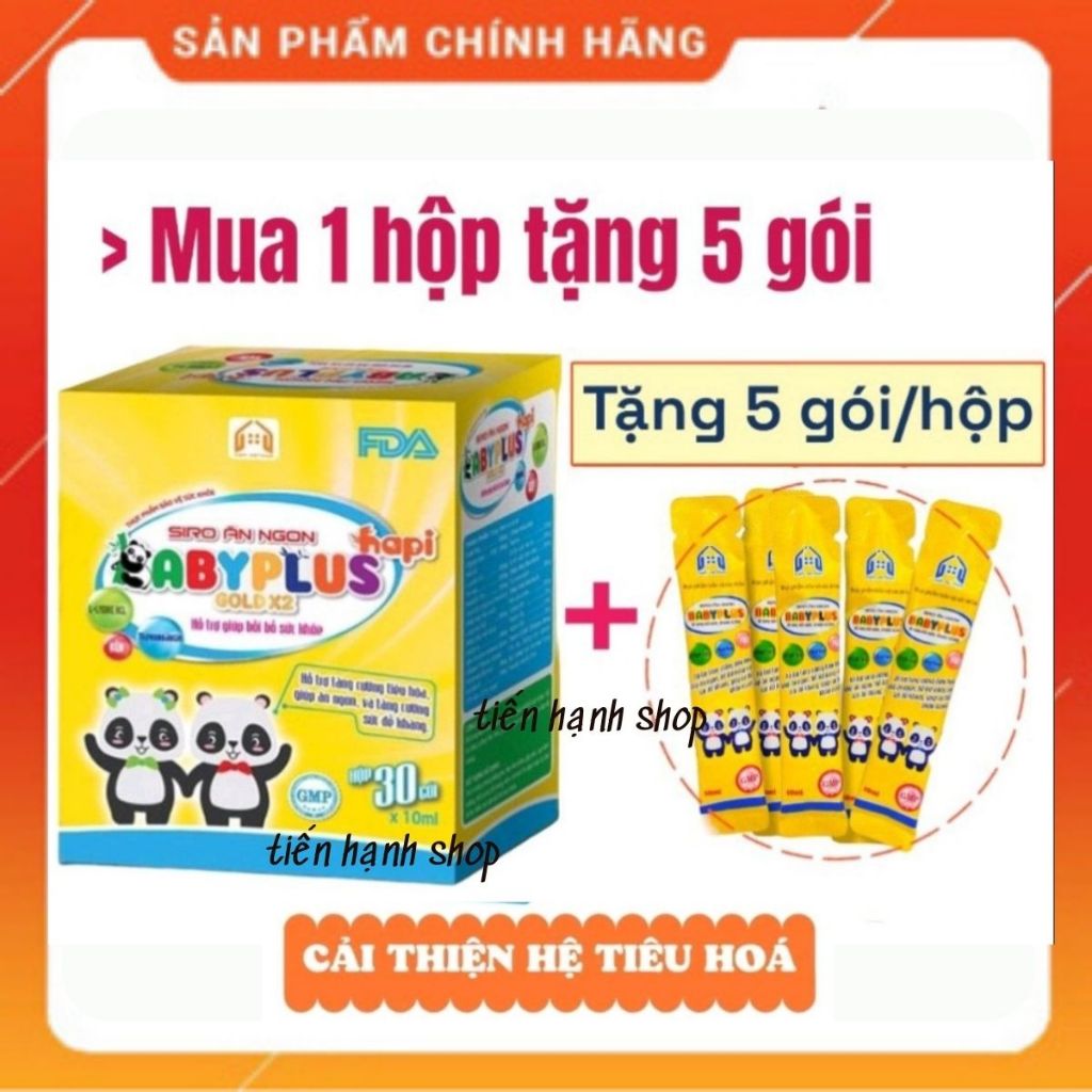Baby Plus Gold X2 - Siro ăn ngủ ngon Baby plus Mẫu mới Hộp 30 gói