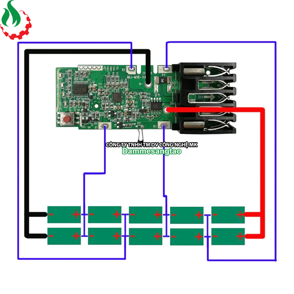 Mạch pin Milwaukee 18V 5S Li-ion 3.7V nhận sạc zin