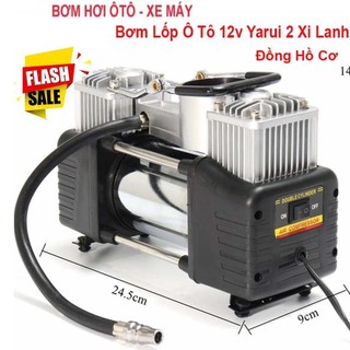 Máy nén khí bơm hơi 220v nén khí mini 12v -máy bơm lớp ô tô-xe máy công suất lớn với trọng lượng nhẹ.
