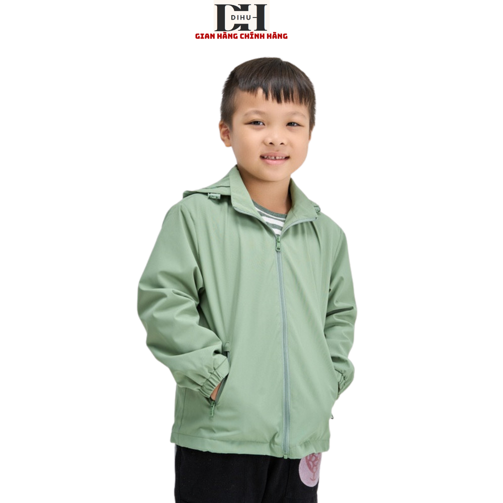 Áo khoác trẻ em Dihu, áo khoác gió cho bé trai bé gái mùa thu đông chống nước bui bẩn tia uv vải dù