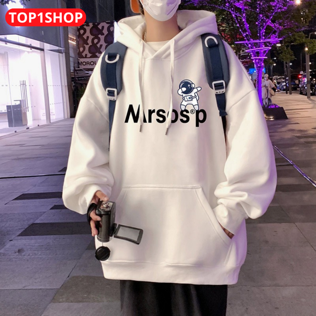 Áo hoodie tay dài ba màu dày dặn phong cách in phản quang AUSSUP đường phố thời trang cho nam - T1S M03