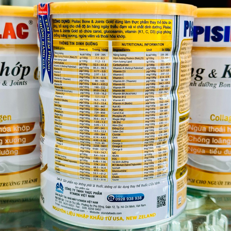 Sữa PISILAC XƯƠNG KHỚP 900G cho người loãng xương , đau nhứt xương khớp , tiểu đường