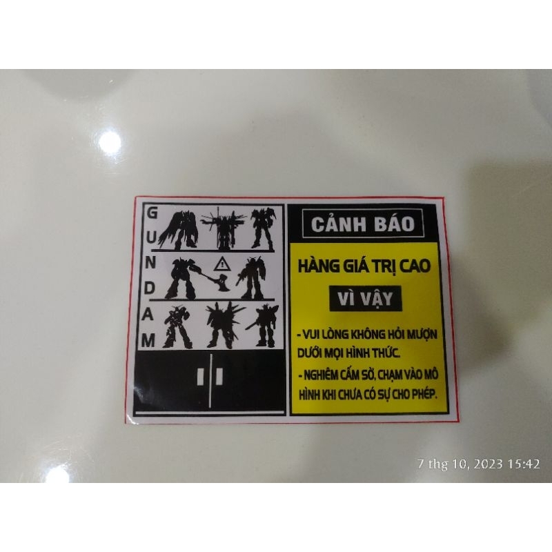 Bảng Cảnh Báo Cho Mô Hình GunDam - v.04