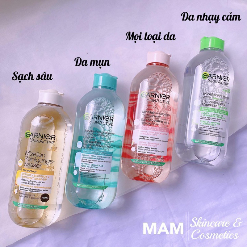 NƯỚC TẨY TRANG GANIER CÁC MÀU 400ml