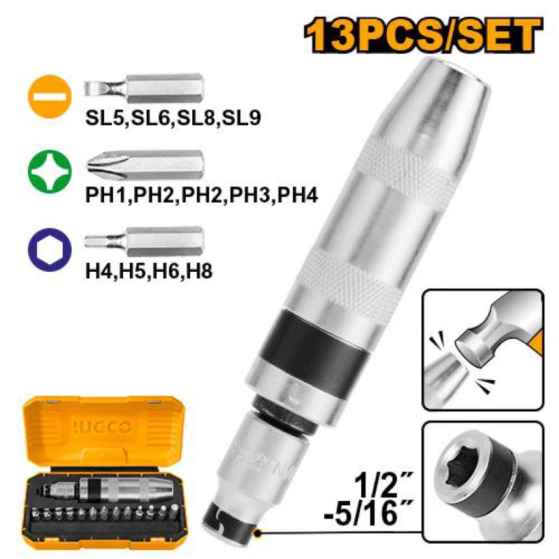 Bộ tua vít đóng tháo óc 13 chi tiết INGCO HIDS1301 (Chính hãng TPC)
