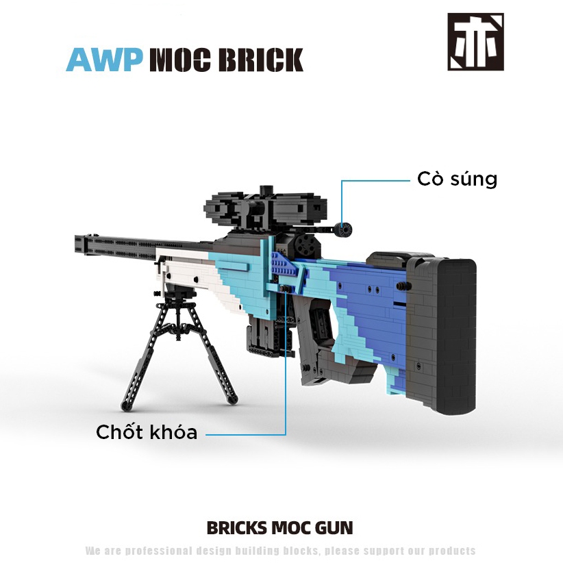Đồ Chơi Lắp Ráp LEGO Mô Hình CSGO Súng AWP Gungnir Với 1000+ PCS, Theo Bản Thiết Kế Chuẩn Kevin183