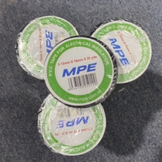 BĂNG KEO ĐIỆN MPE TRẮNG/ĐEN 20Y - TUANKHANGELECTRIC