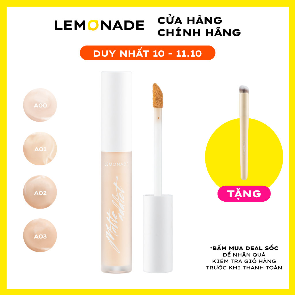 Kem che khuyết điểm kiềm dầu bền màu Lemonade Matte Addict Concealer 3g