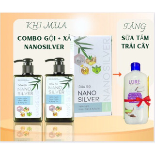 Combo Gội - xả Nano silver  (NEW) ngăn ngừa gàu ngứa, nấm da đầu, giảm rụng tóc và kích thích mọc tóc