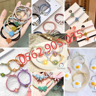 Dây cột tóc 1k hàn quốc set 100 dây làm quà tặng kute xinh xỉu diamond ct0