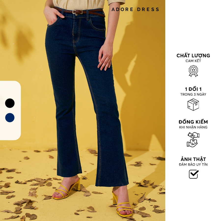 Quần Jean ống loe Flare jeans casual style denim trơn 2 màu  313JE7001 ADORE DRESS