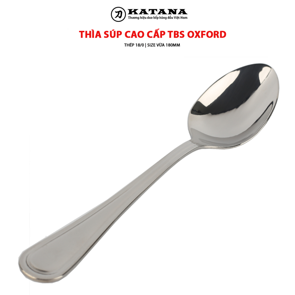 Thìa súp inox cao cấp không gỉ DES OXFORD size vừa (180mm)