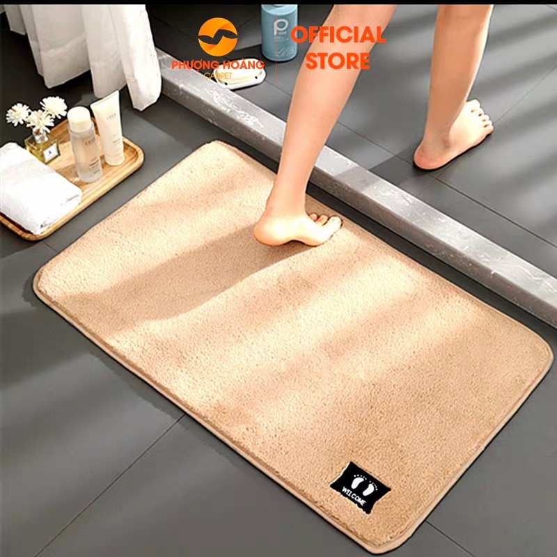 Thảm chùi chân lông len siêu thấm, đế cao su chống trơn trượt - 40cm x 60cm