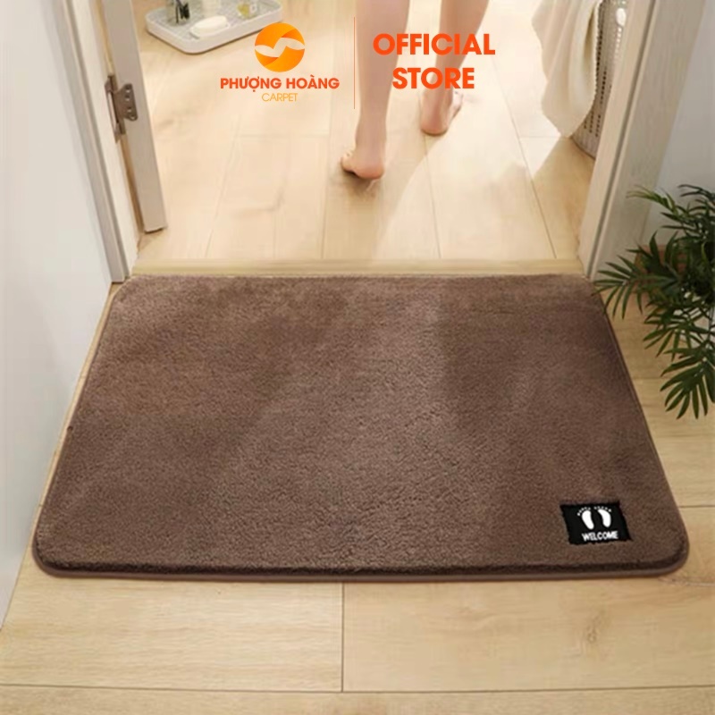 Thảm chùi chân lông len siêu thấm, đế cao su chống trơn trượt - 40cm x 60cm
