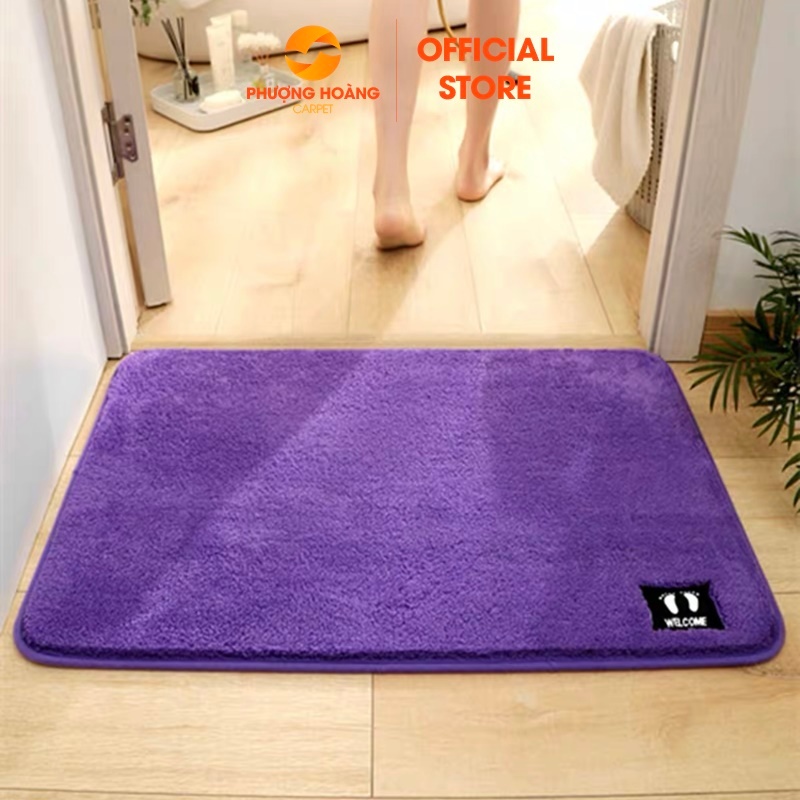 Thảm chùi chân lông len siêu thấm, đế cao su chống trơn trượt - 40cm x 60cm
