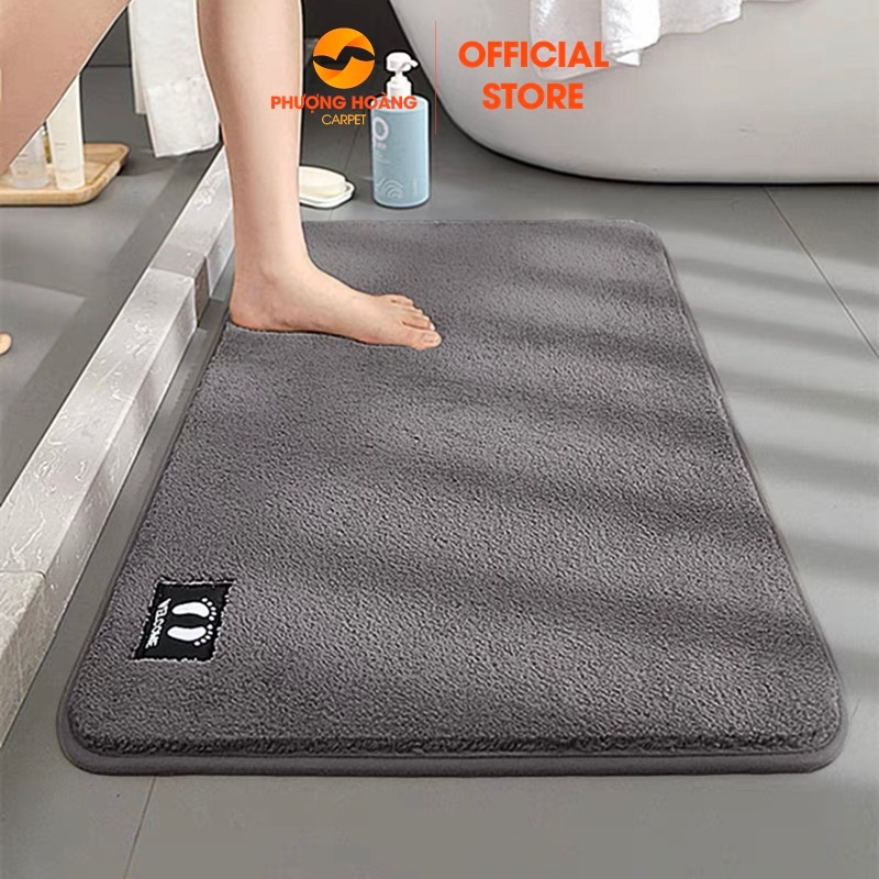 Thảm chùi chân lông len siêu thấm, đế cao su chống trơn trượt - 40cm x 60cm