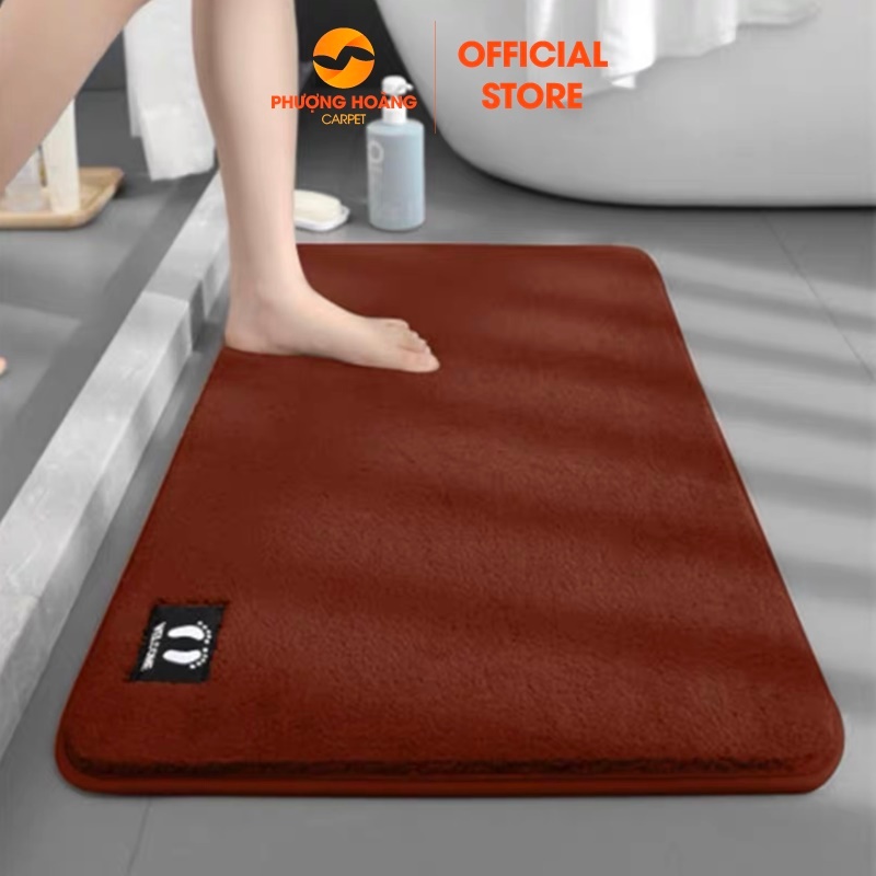 Thảm chùi chân lông len siêu thấm, đế cao su chống trơn trượt - 40cm x 60cm