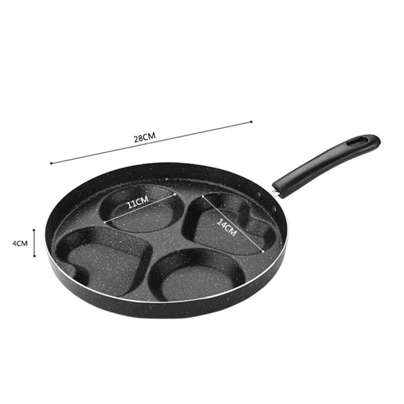 Chảo dán 4 trứng hình tròn và trái tim tiện lợi, đẹp mắt. Phiên bản hot hit