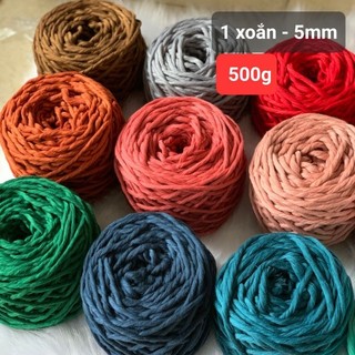 Dây thừng se macrame , dây cotton 1 xoắn - 5mm. FULL COLOR
