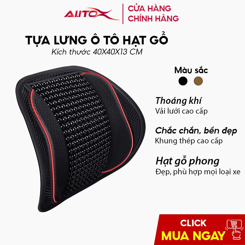 Tựa lưng hạt gỗ AutoX thoáng khí với khung thép bền bỉ và thiết kế chống đau mỏi tựa êm phù hợp vơi mọi loại xe