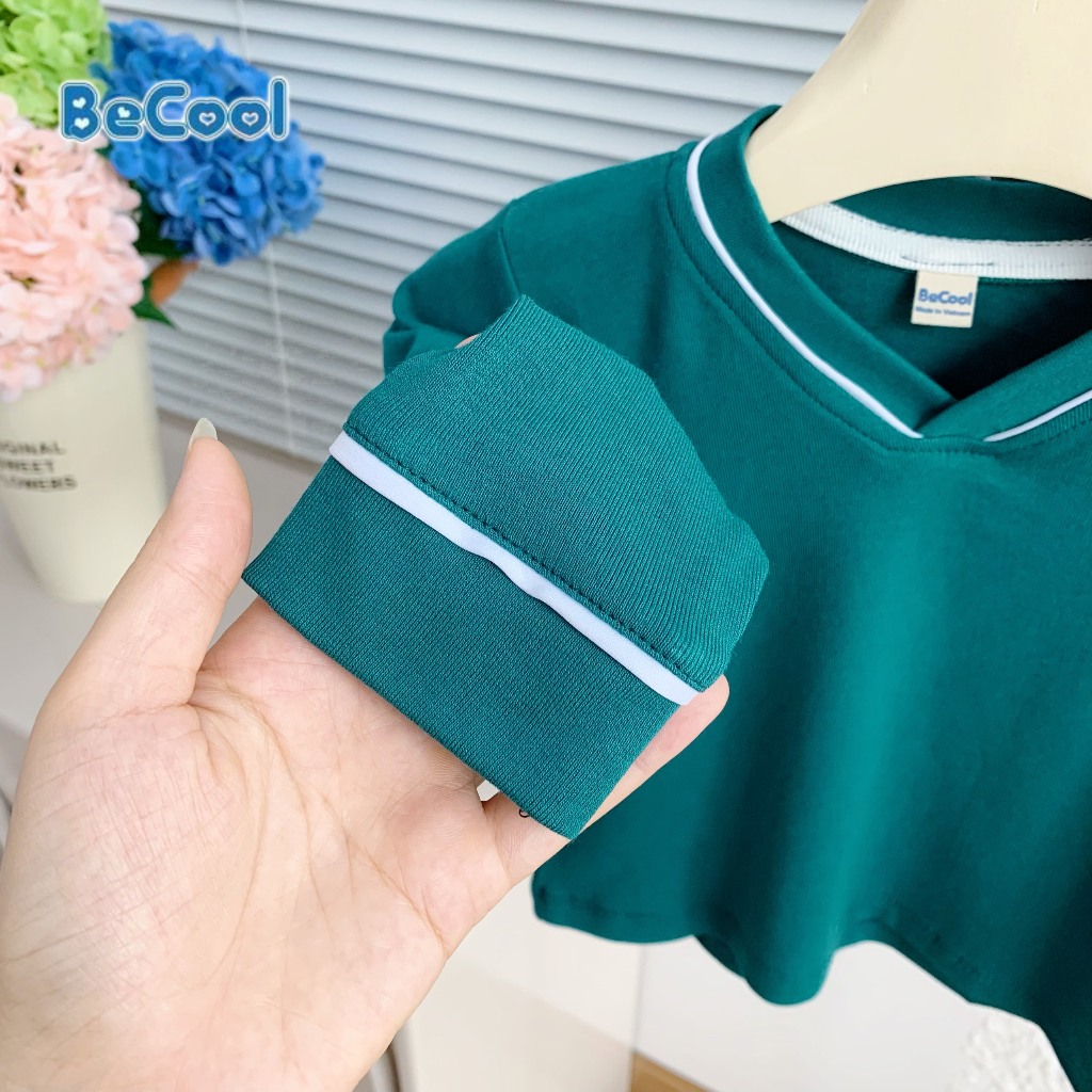 Bộ Dài tay Cổ V BECOOL, Bộ Dài Tay Thu Đông Cho Chất Zip Hàn Cho Bé Từ 8-27kg