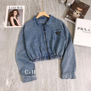Áo khoác Jean nam nữ chất denim nữ đẹp khóa khéo dày dặn tôn dáng C&H Clothing