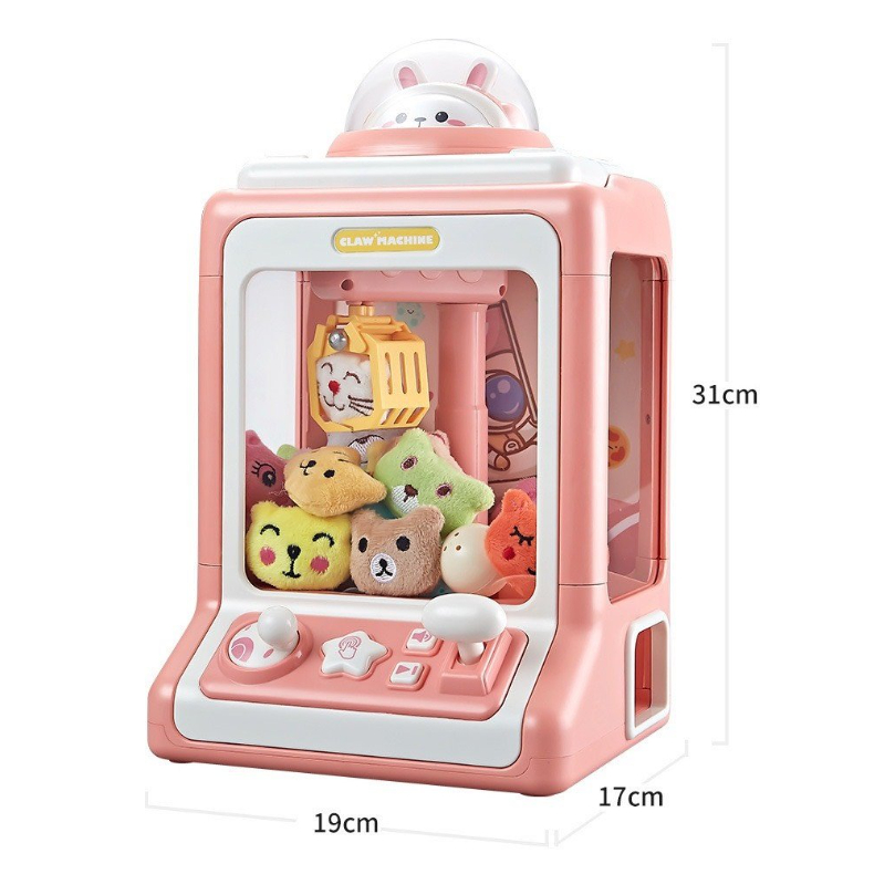 Máy Gắp Thú Bông Mini Có Nhạc Và Đèn Cho Bé. Tặng Kèm 10 Gấu Bông, 10 bóng Cho Bé