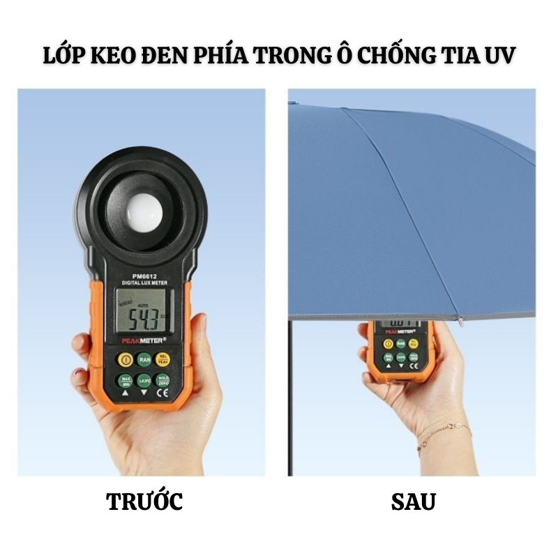 Dù Che Mưa HUTO 20 Nan Viền Phản Quang Ánh Sáng Đi Đêm Chống Thấm