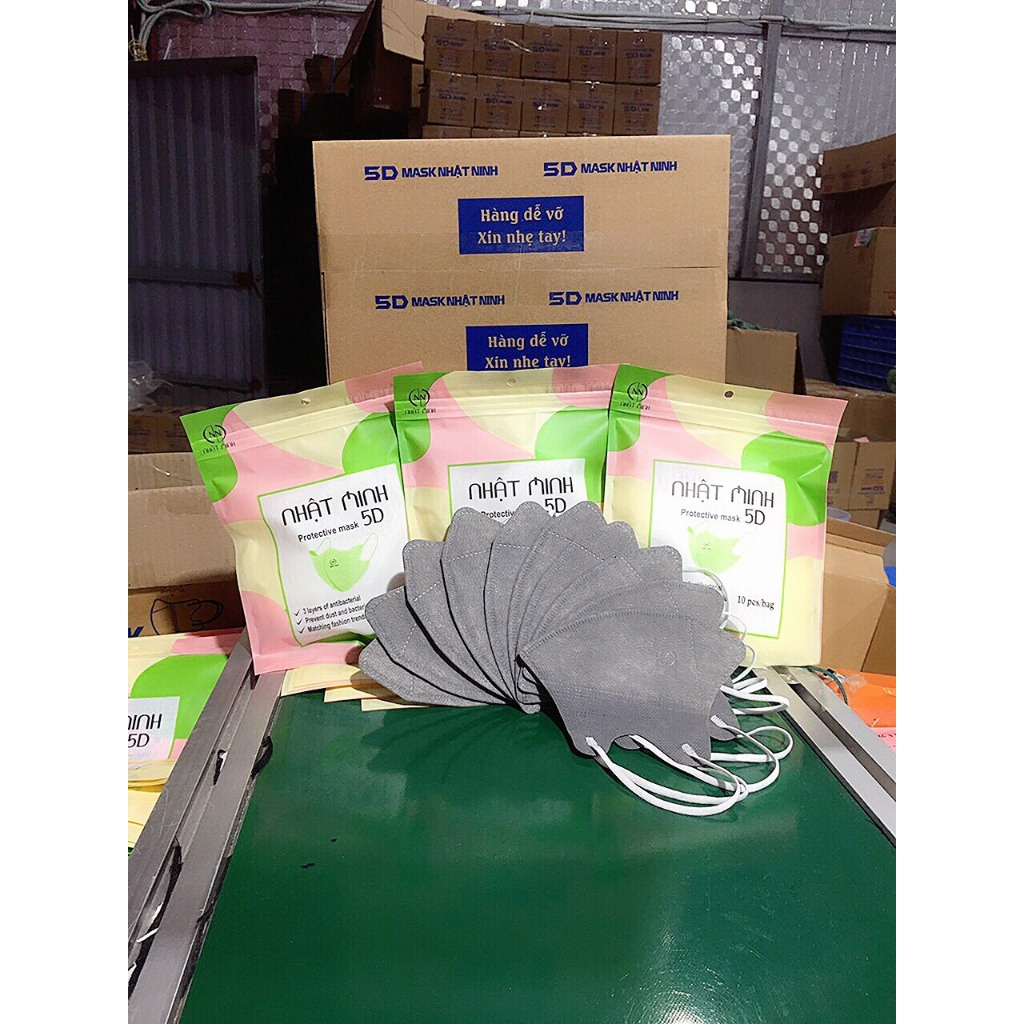 Khẩu Trang 5D Nhật Ninh 3 Lớp Kháng Khuẩn - Chống Tia UV Siêu Rẻ