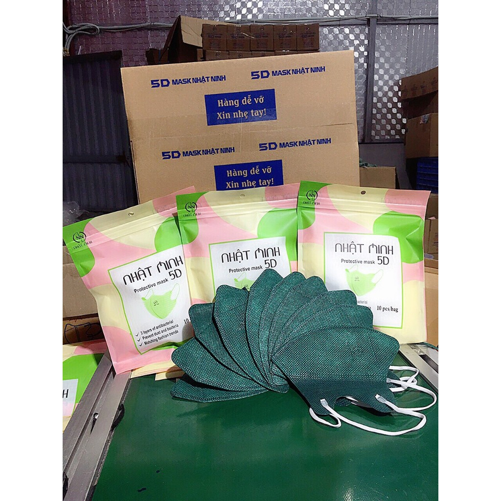Khẩu Trang 5D Nhật Ninh 3 Lớp Kháng Khuẩn - Chống Tia UV Siêu Rẻ
