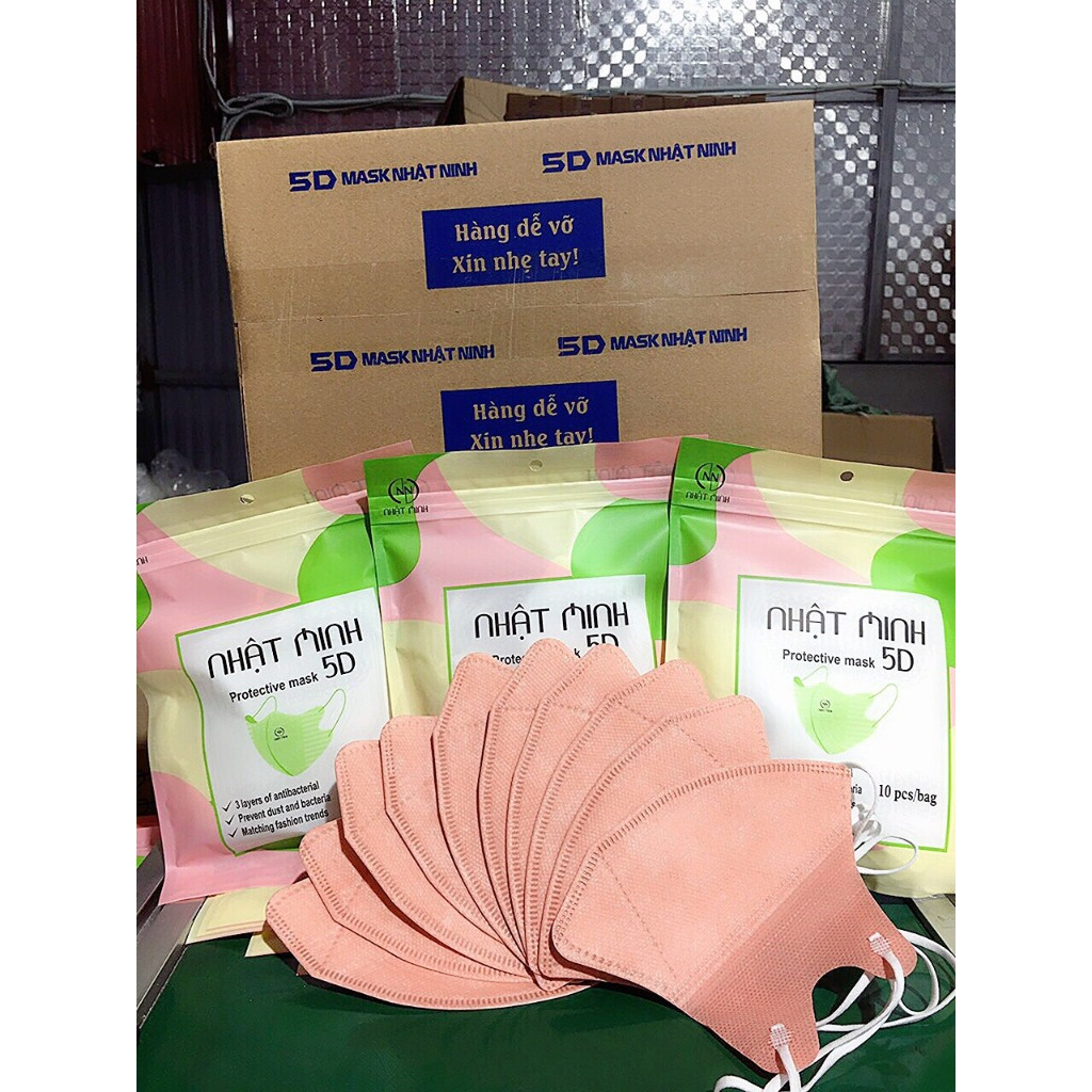 Khẩu Trang 5D Nhật Ninh 3 Lớp Kháng Khuẩn - Chống Tia UV Siêu Rẻ