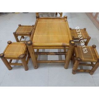 Bộ bàn ghế tre kích thước 50 x 70cm, cao 50cm