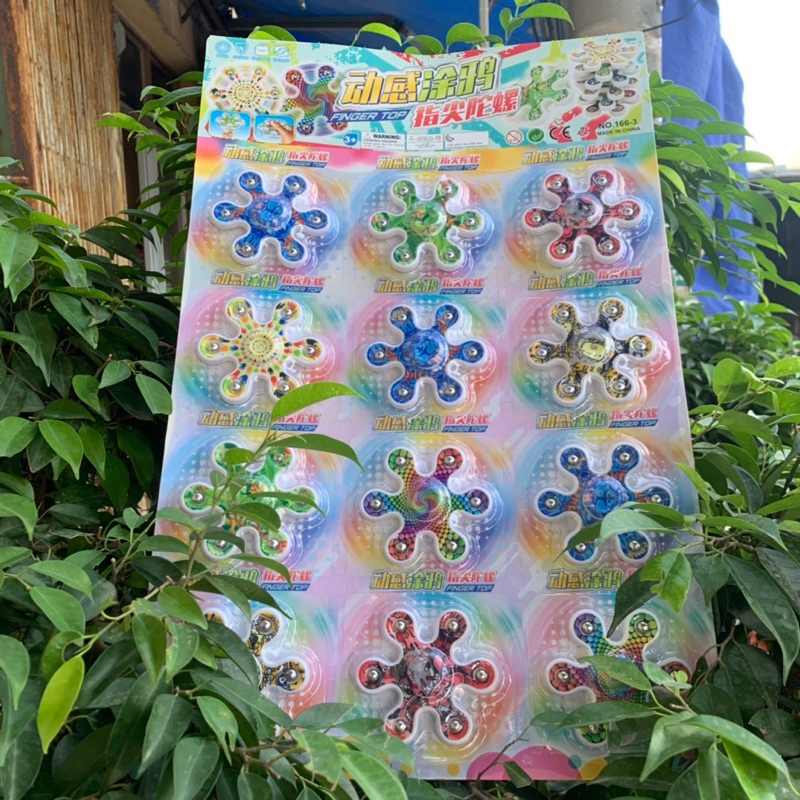 Vỉ 12 Con quay Spinner 6 cánh màu sắc bắt mắt, giá rẻ