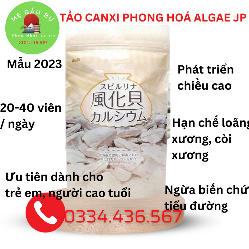 date 2/2026- Tảo Canxi 1200 viên đẹp da, cải thiện vấn đề liên quan đến xương, cột sống