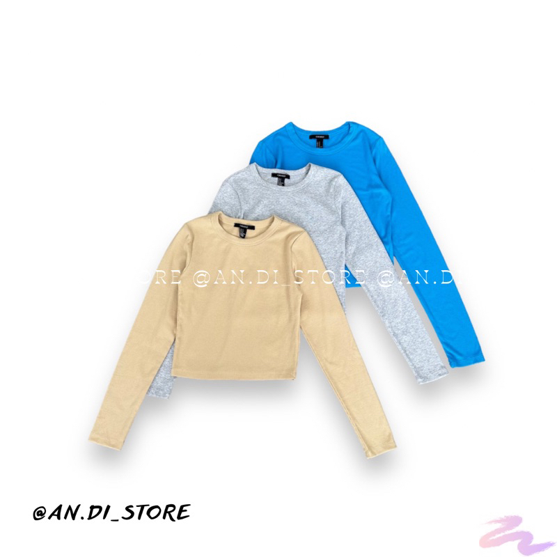 AnDi.vnxk Áo thun tay dài trơn nhiều màu - F.21