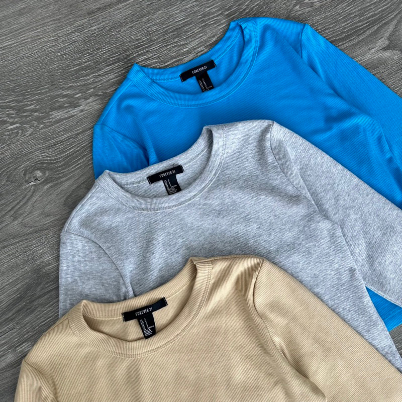 AnDi.vnxk Áo thun tay dài trơn nhiều màu - F.21