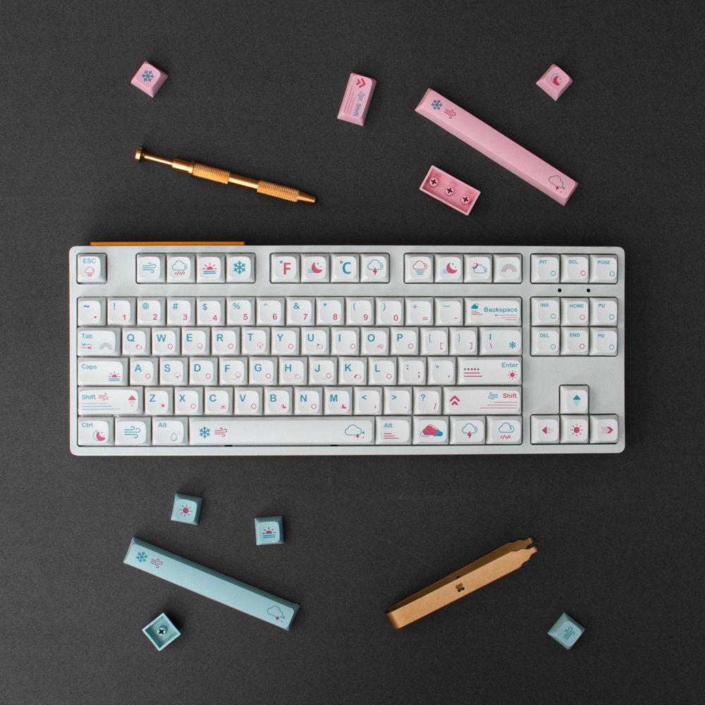 Bộ nút bàn phím cơ Keycap Weather PBT Dyesub - XDA Profile - 132 nút