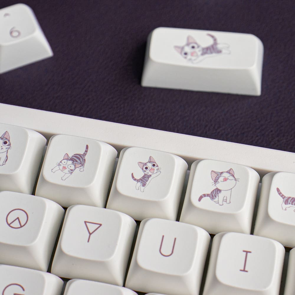 Bộ nút bàn phím cơ | Keycap XDA Cheese Cat | PBT Dyesub
