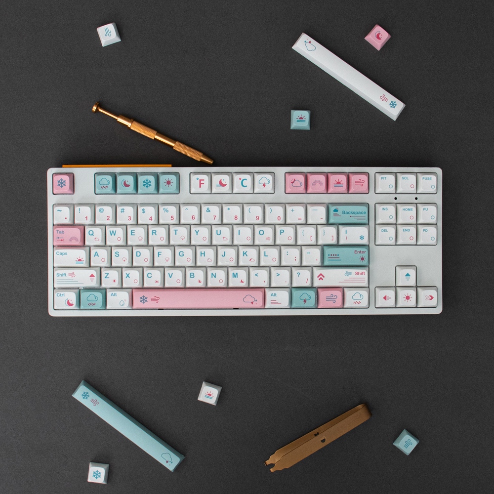 Bộ nút bàn phím cơ Keycap Weather PBT Dyesub - XDA Profile - 132 nút