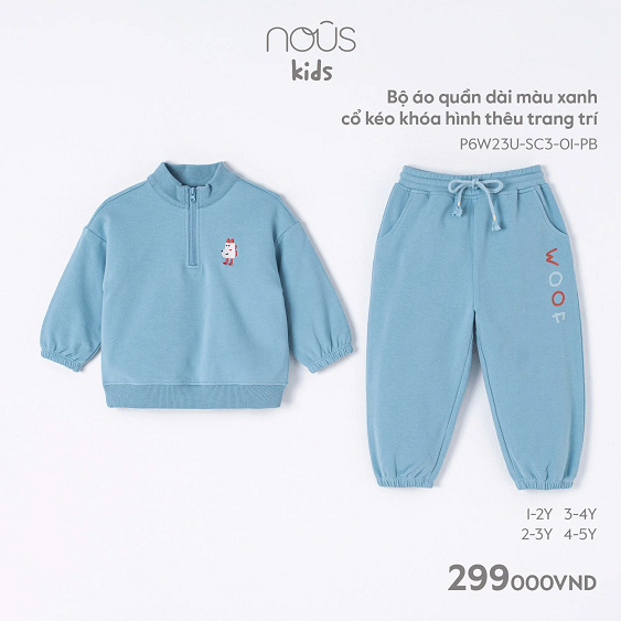 NOUS bộ áo quần dài thu đông size kids cho bé mẫu mới nhất