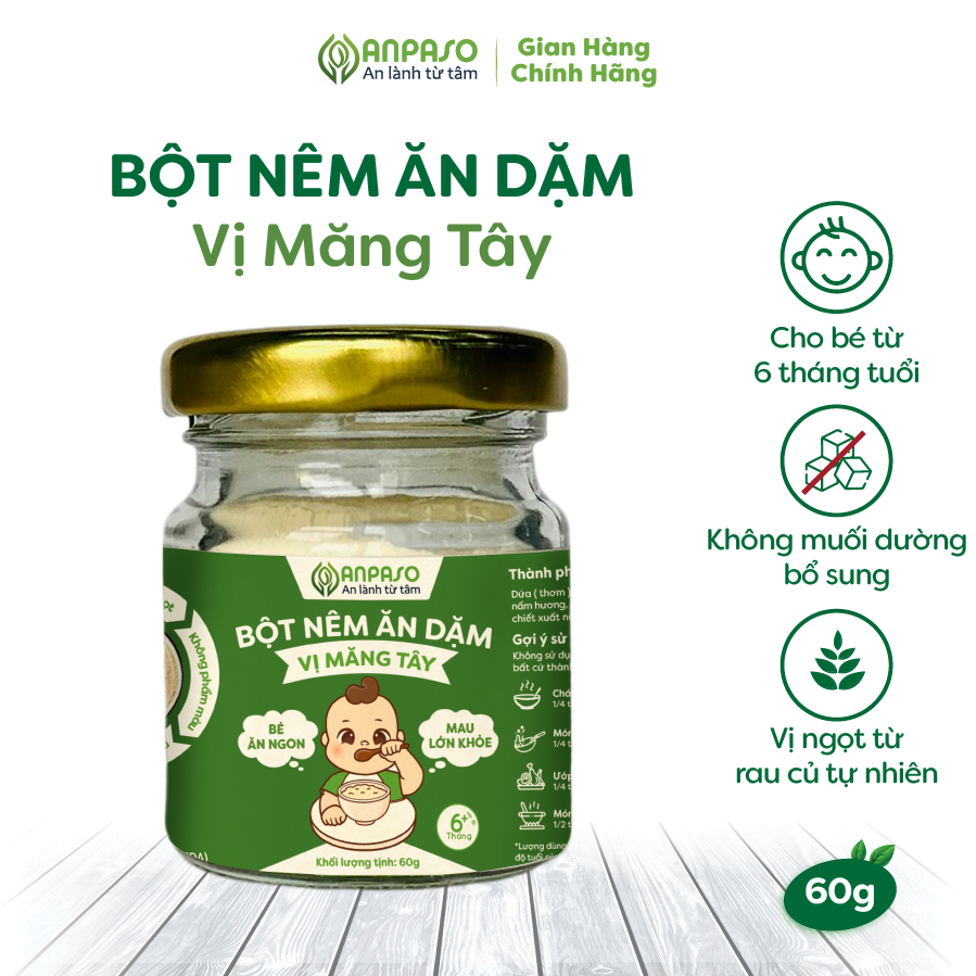 Bột Nêm Ăn Dặm Rau Củ Tự Nhiên Dinh Dưỡng Hũ 60g