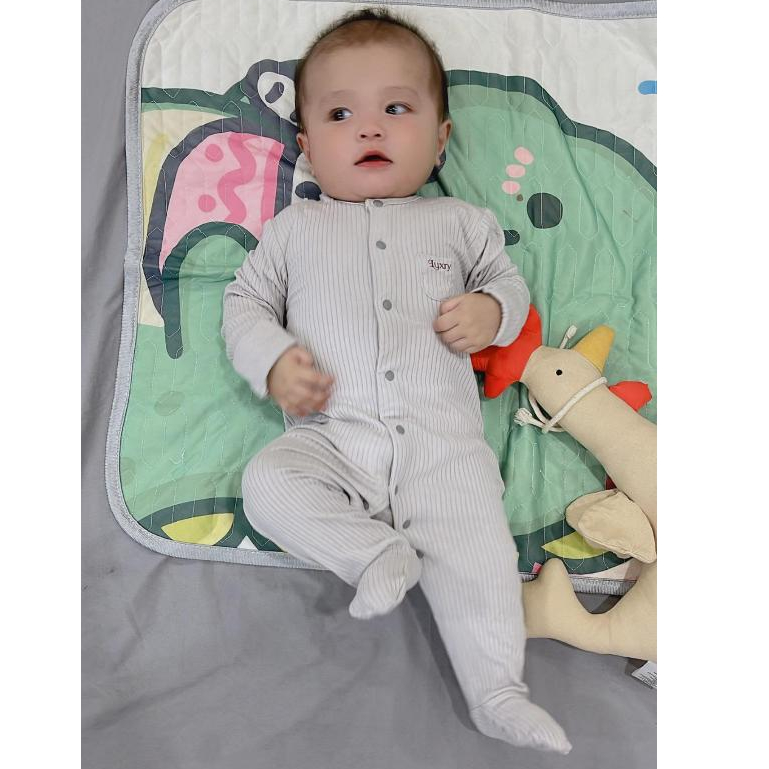 Bodysuit Liền Tất vân, sleepsuit Mềm Mịn, Thoáng Mát, Dễ Thương Nhà Luxry cho trẻ sơ sinh đến 12 tháng