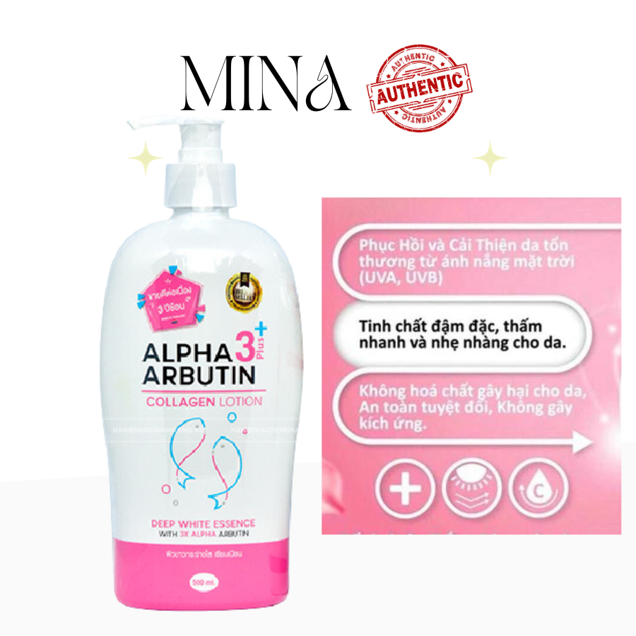 Sữa Dưỡng Thể Trắng Da Alpha Arbutin Collagen Lotion Thái Lan Dưỡng Trắng Mềm Mại 500ml