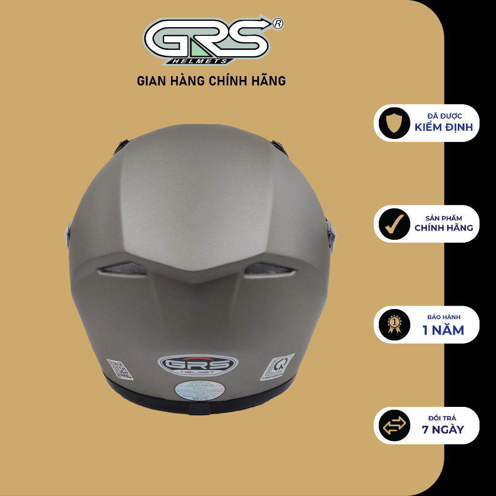 Mũ bảo hiểm fullface trùm đầu GRS A801K - hàng chính hãng